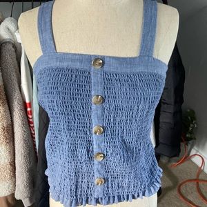 Cropped Blue Tank Top